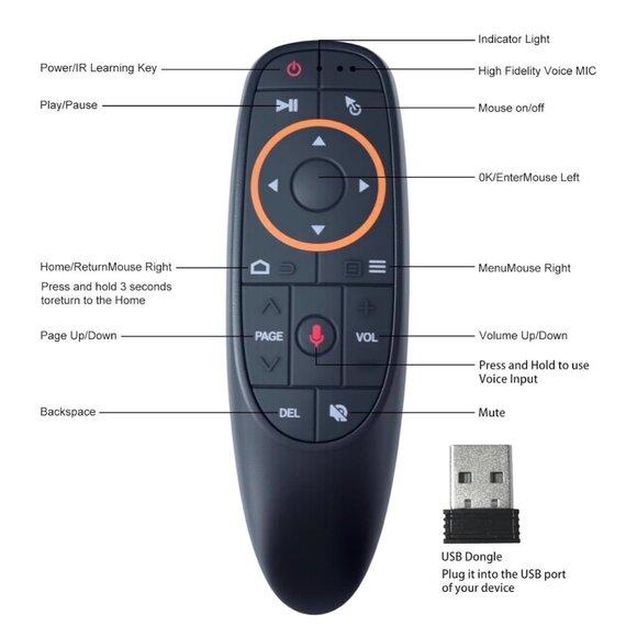 2.4G Wireless Air Mouse Remote With Keyboard & Voice Control - Picture 2 of 14